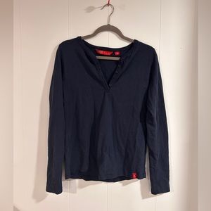 Navy Waffle Knit Longsleeve